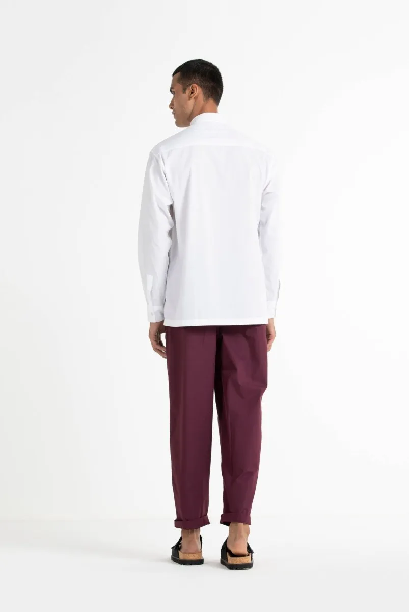 Front Pleat Shirt Co-ord Wine
